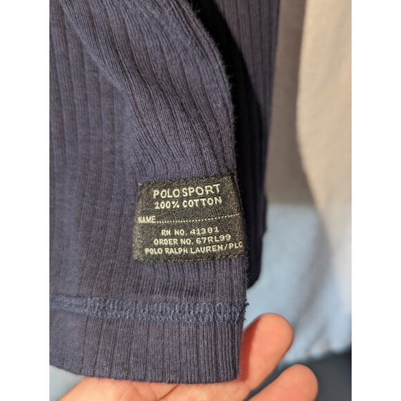 Y2K Polo Sport Ralph Lauren Ribbed Turtleneck Navy Blue Men's Size XXL / 2XL - Picture 4 of 9